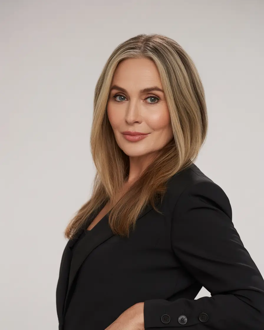 Fall hair color for women over 60 - Subtle Root Shadow with Glossed Dimension