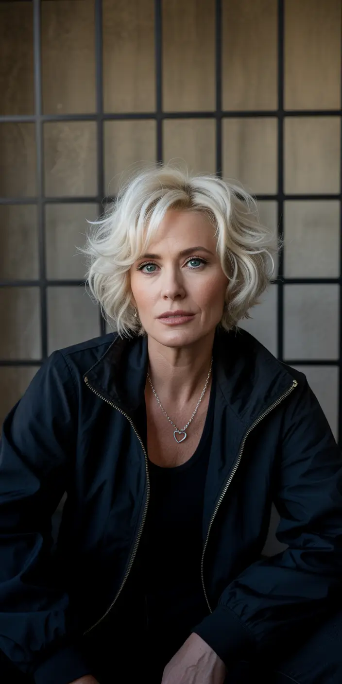 Fall haircuts for women over 50 Messy Texture Meets Studio Chic