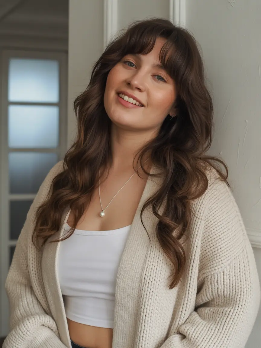 Fall haircuts for plus size women Soft Shag with Natural Texture