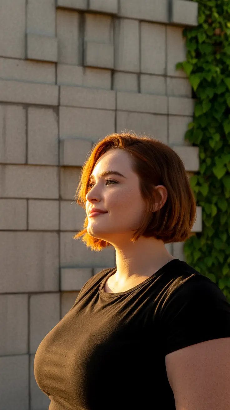 Fall haircuts for plus size women Edgy Copper Bob with Undone Texture