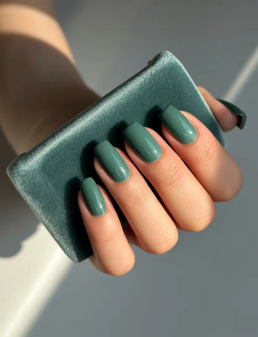 Fall 2025 Nail Colors Ideas for Women Over 60 - Deep Forest Green for a Bold Autumn Mood