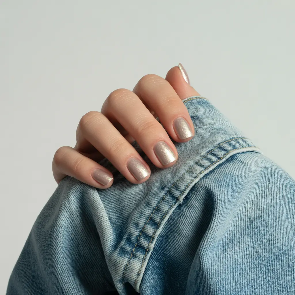 Fall 2025 Nail Colors Ideas for Women Over 60 - Metallic Taupe for a Subtle Glam Moment