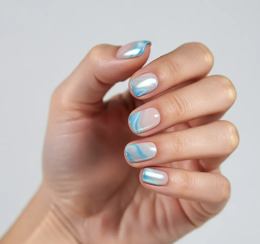 Fall 2025 Nail Colors: Ocean Pearl and Soft Waves