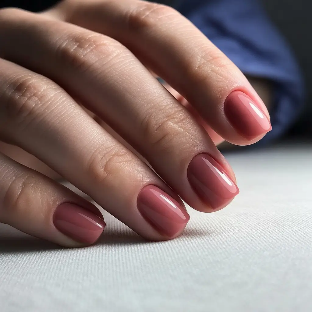 Fall 2025 Nail Colors Ideas for Women Over 60 - Dusty Rose Neutrals with a Creamy Finish