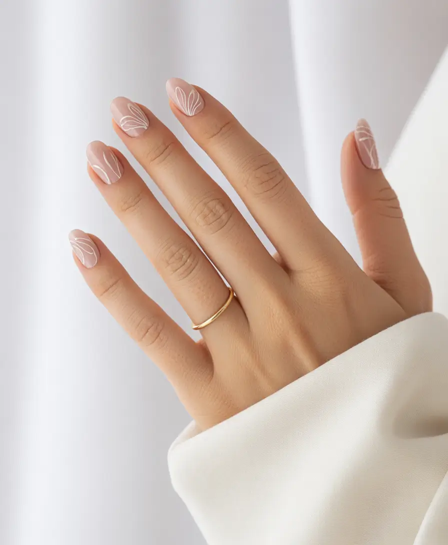 Fall 2025 Nail Colors Ideas for Women Over 60 - Soft Petal Art with a Whisper of Detail