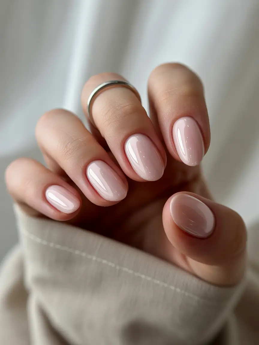 Fall 2025 Nail Colors Ideas for Women Over 60 - Classic Blush Almonds for Everyday Elegance