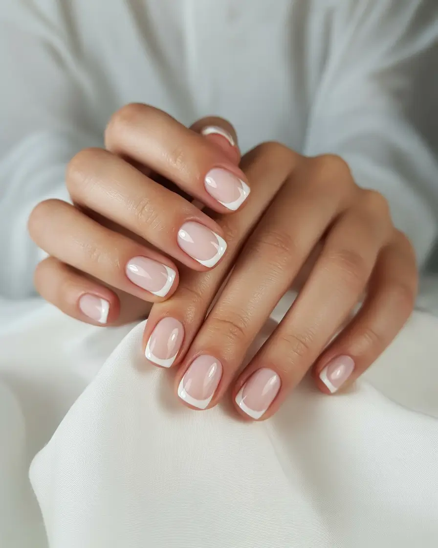 Fall 2025 Nail Colors Ideas for Women Over 60 - Short French Tips with a Modern Curve