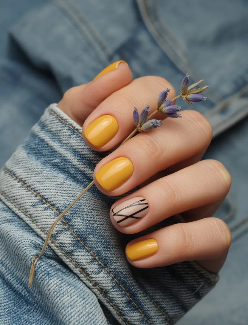 2025-yellow-nail-art-minimalist-fall-trend