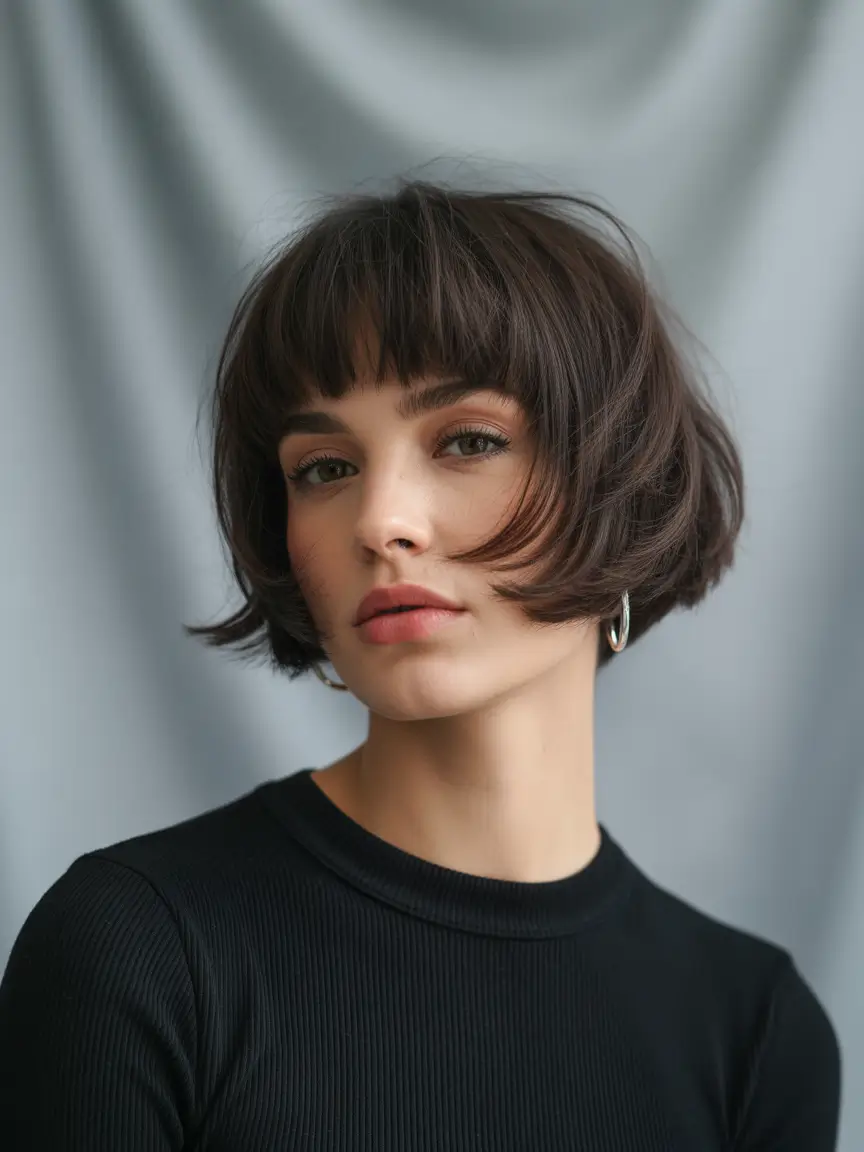 Fall bob haircut Flipped Ends & Curtain Bangs Revival