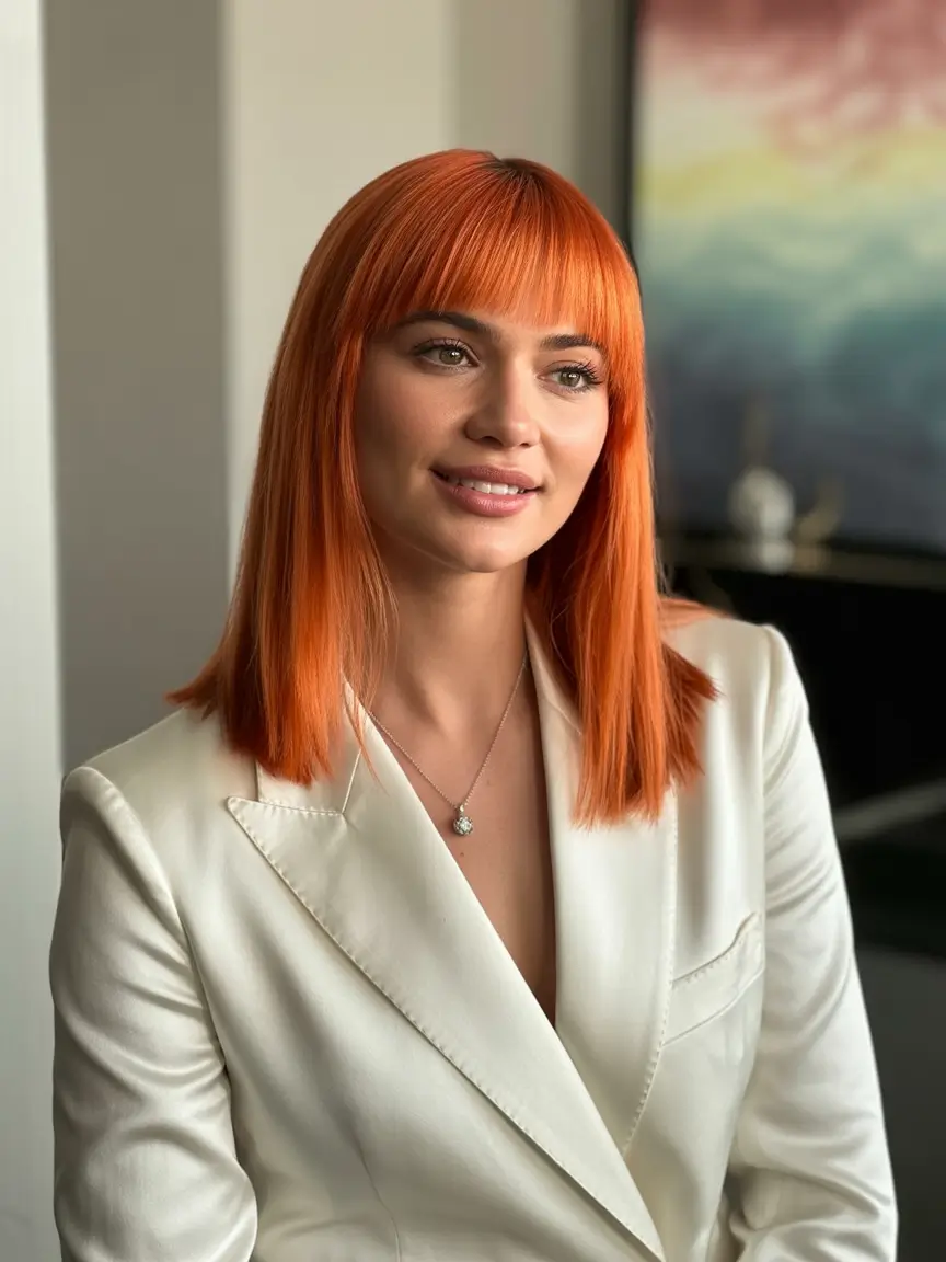 Fall bob haircut Copper Straight & Sleek