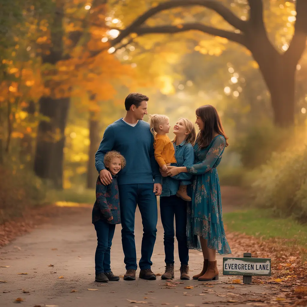 fall family photo outfits Teal and Denim on Evergreen Lane