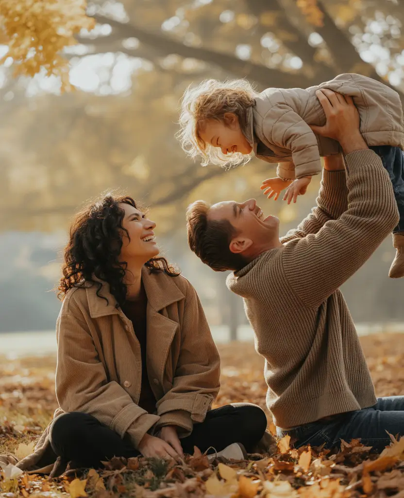 fall family photo outfits Earth-Tone Layers for Laid-Back Love