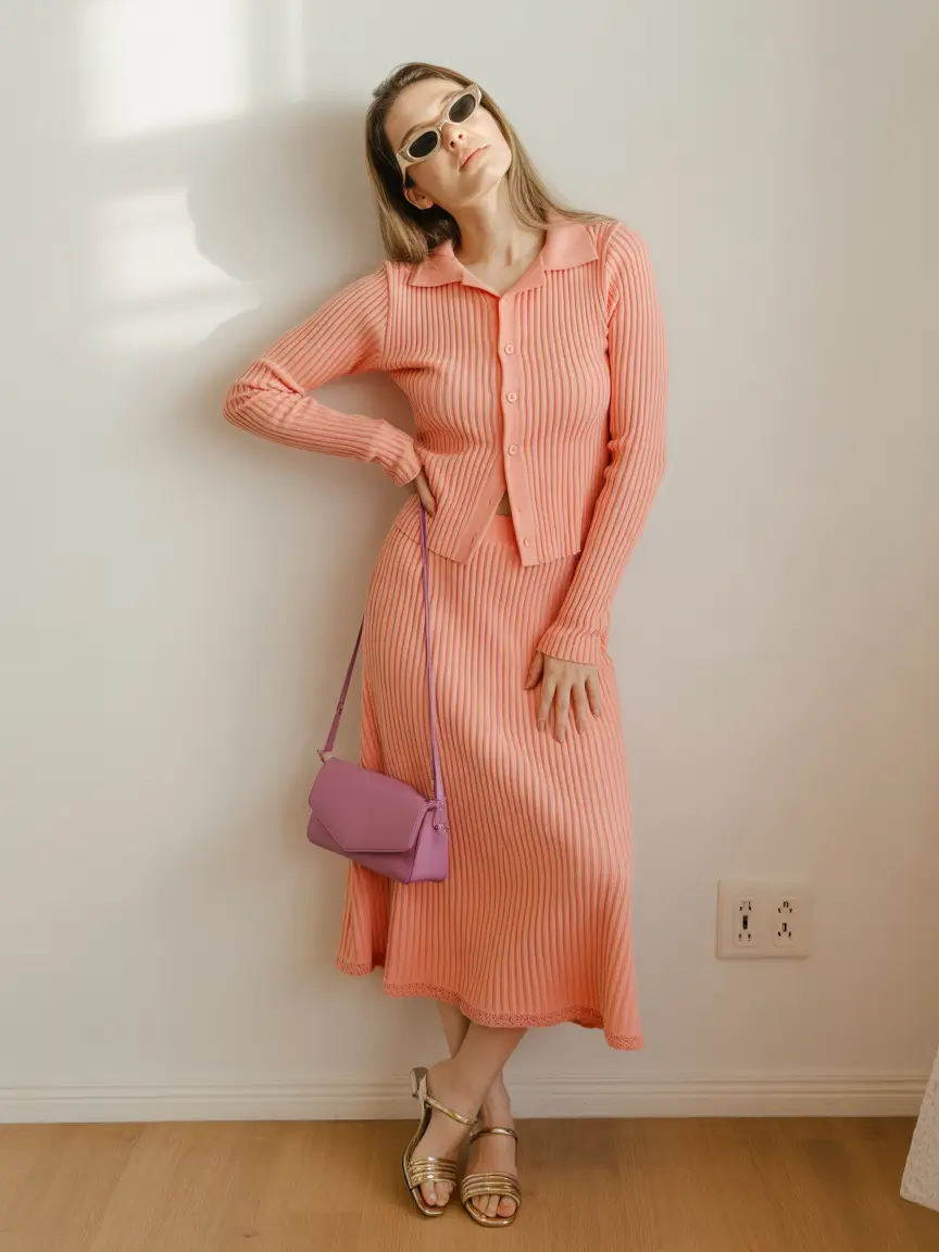 fall fashion outfits </p> <h2>Retro-Cozy in Ribbed Coral</h2> <p>