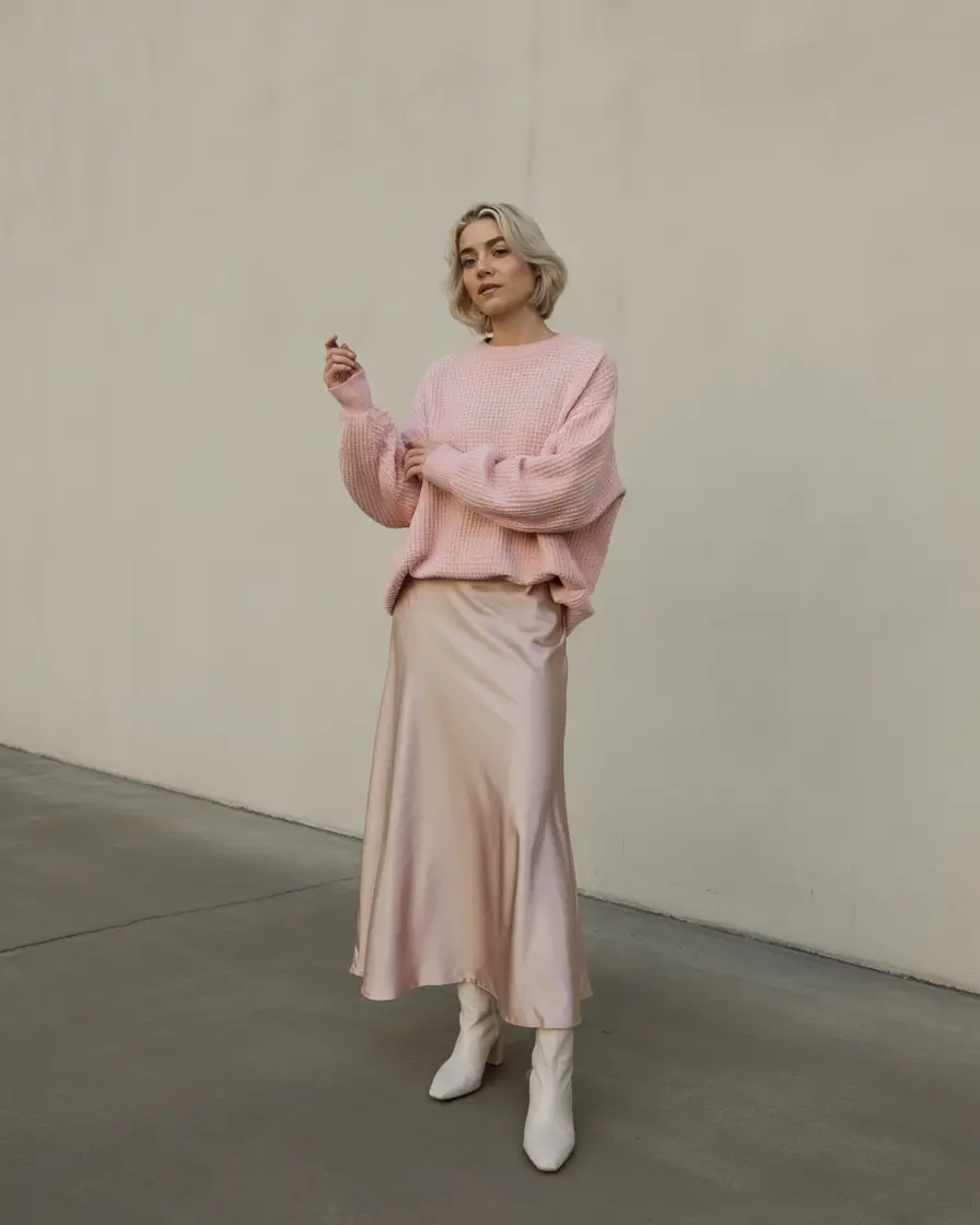 fall fashion trends for women 2025 Satin Meets Sweater Weather