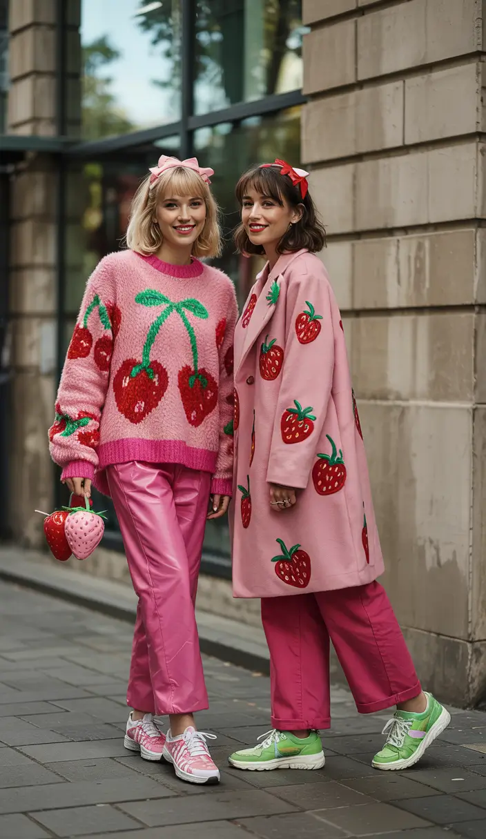 fall fashion trends for women 2025 Fruitcore Energy Meets Cozy Pink Confidence