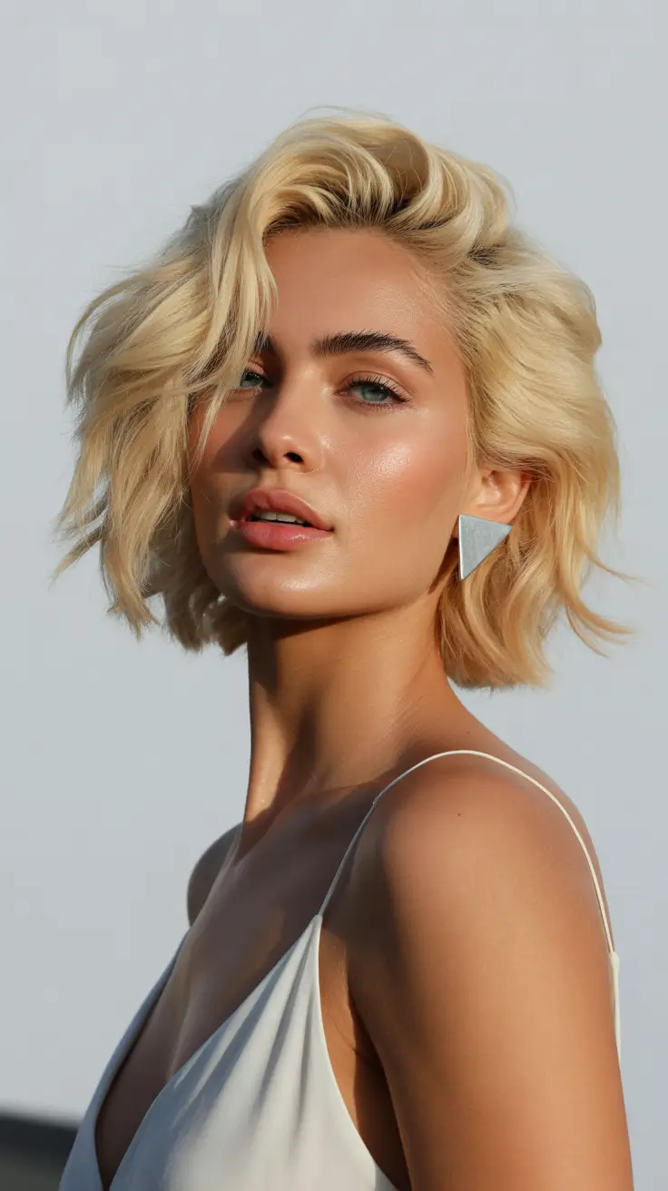 Fall hair color ideas 2025 - Bold But Effortless: The Creamy Blonde Bob