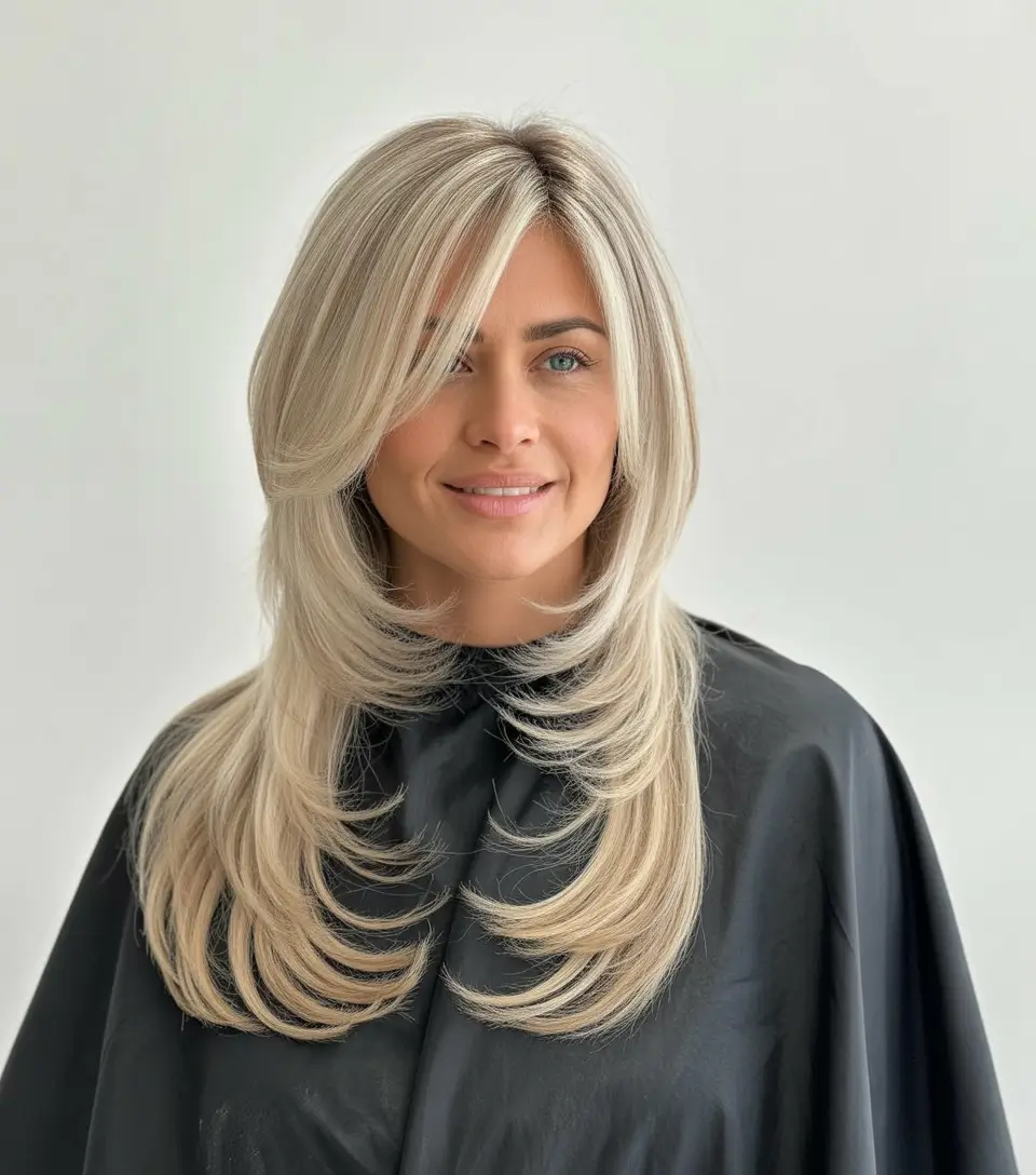 Fall hair color ideas 2025 - Platinum Ice Layers with Cool-Girl Energy