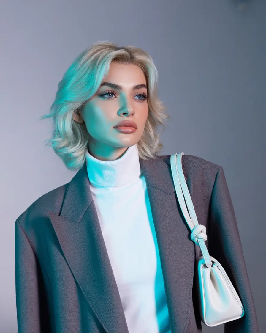 Fall hair color Modern Retro Bob with Cool Platinum Shine