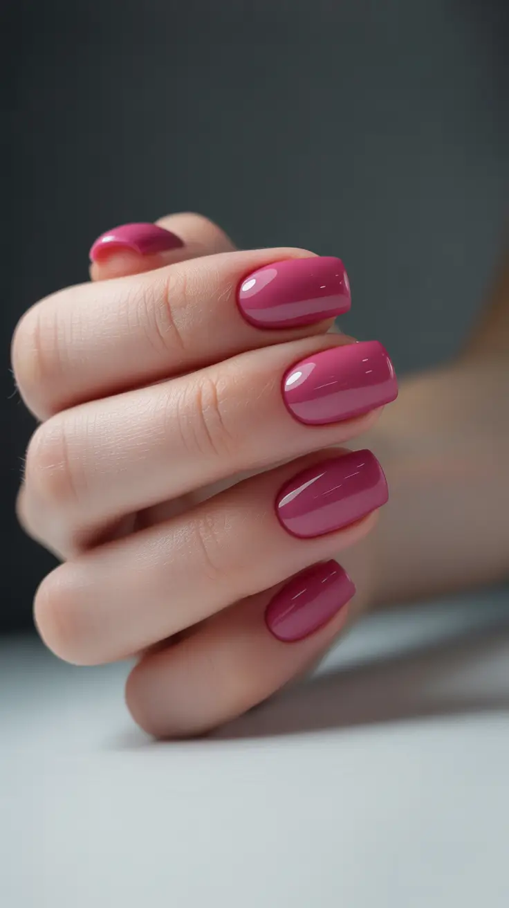 Fall Nail Color Ideas for Women Over 50 - Berry Shine for Autumn Warmth