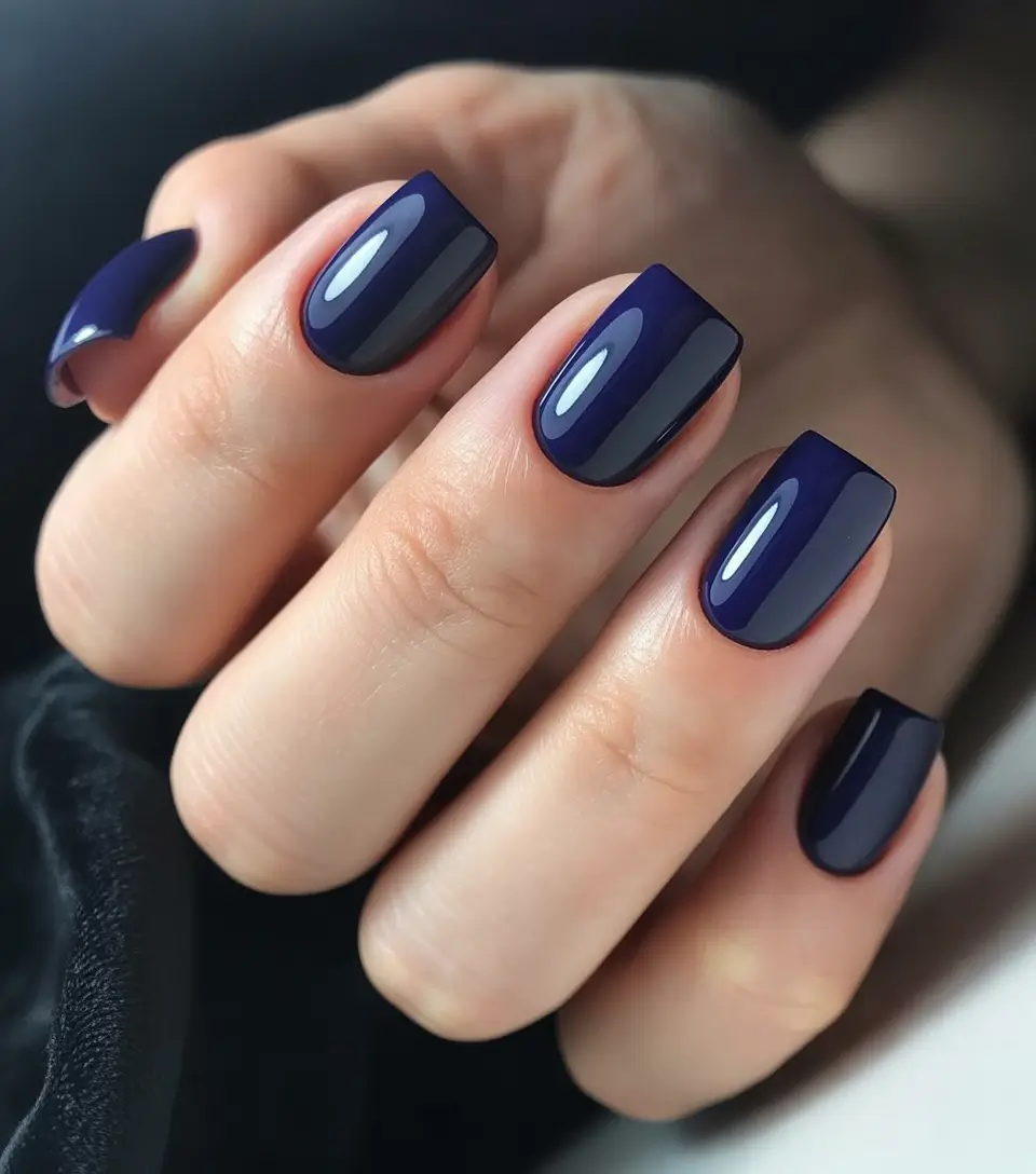 fall nail color ideas for women over 50 Midnight Navy for Moody Minimalists