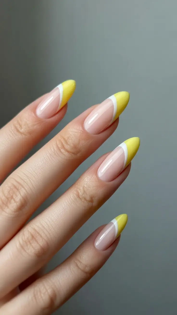 fall-nail-colors-2025-trendy-shades-to-try+Sunny-Gold-French:-Bringing-Summer-Into-Fall