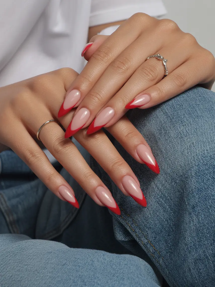 fall-nail-colors-2025-trendy-shades-to-try+Scarlet-Stiletto-Tips:-Bold-With-an-Edge