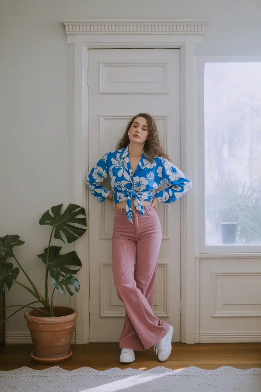 fall outfits for school Retro Tropics and Pink Corduroy Dreams