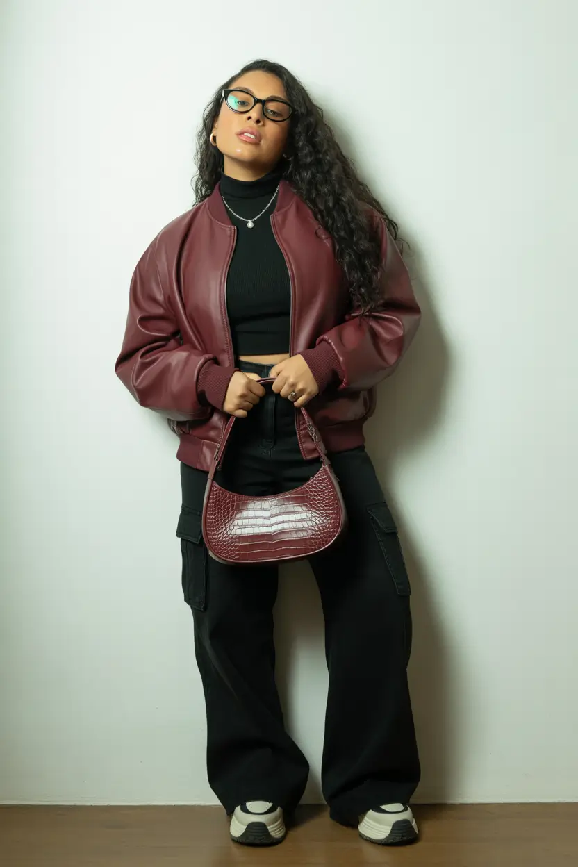 fall outfits latina women - Effortlessly Edgy with a Hint of Street Confidence