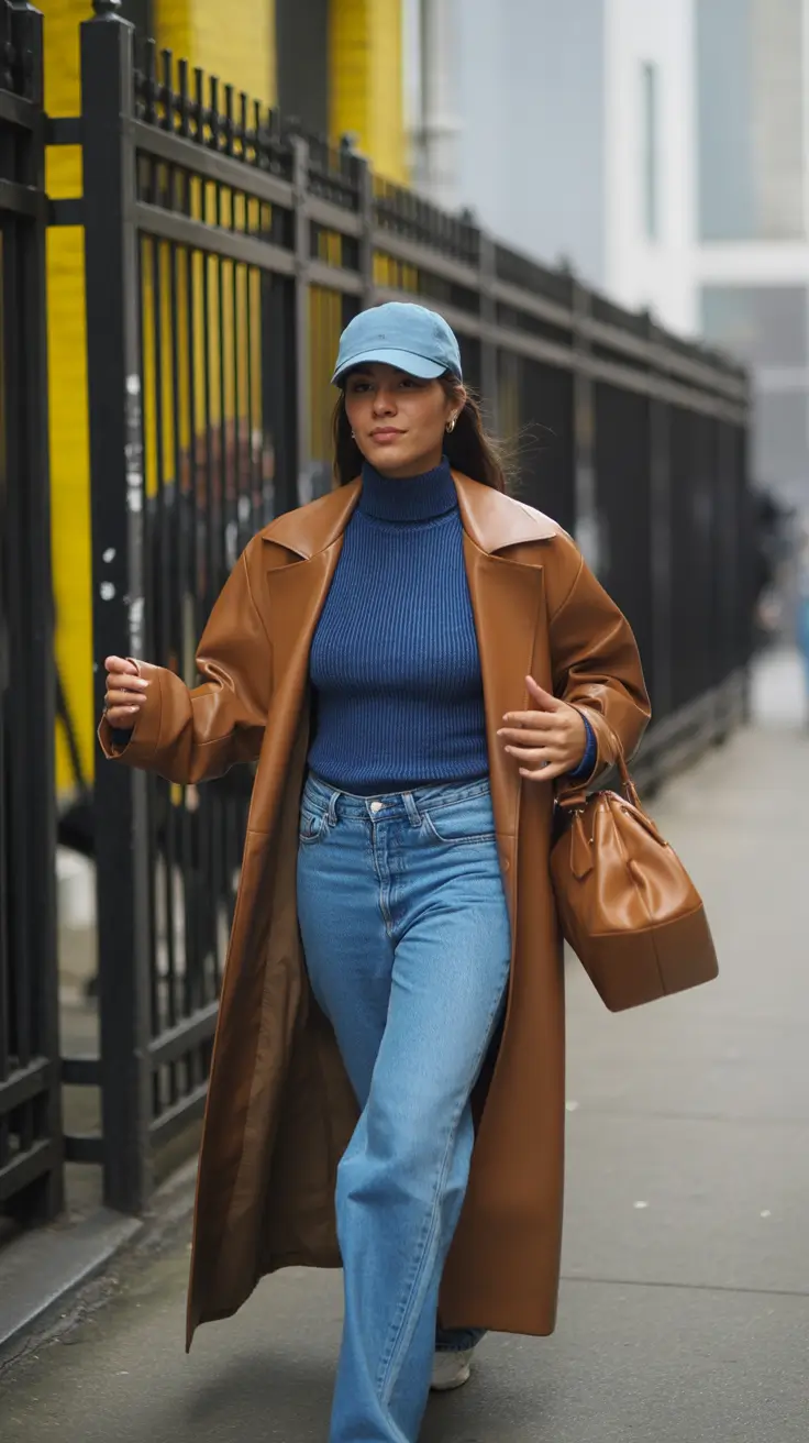 fall outfits latina women - Soft Layers and Cool Blues with City Confidence