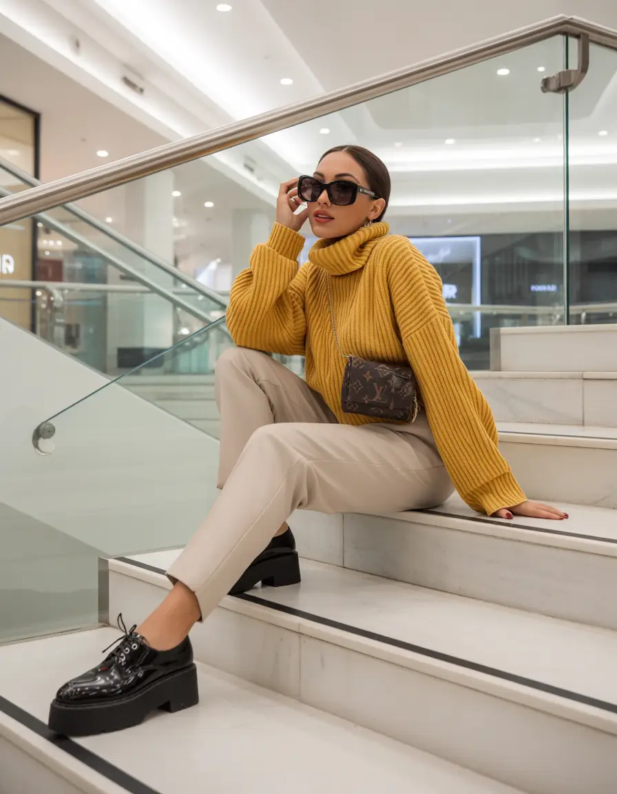 fall outfits latina women - Golden Hour in a Sweater