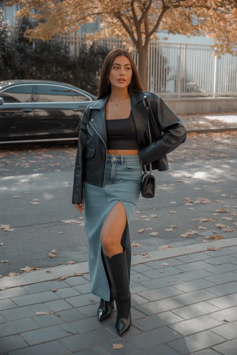 fall outfits latina women Denim Rebel Meets Autumn Glam