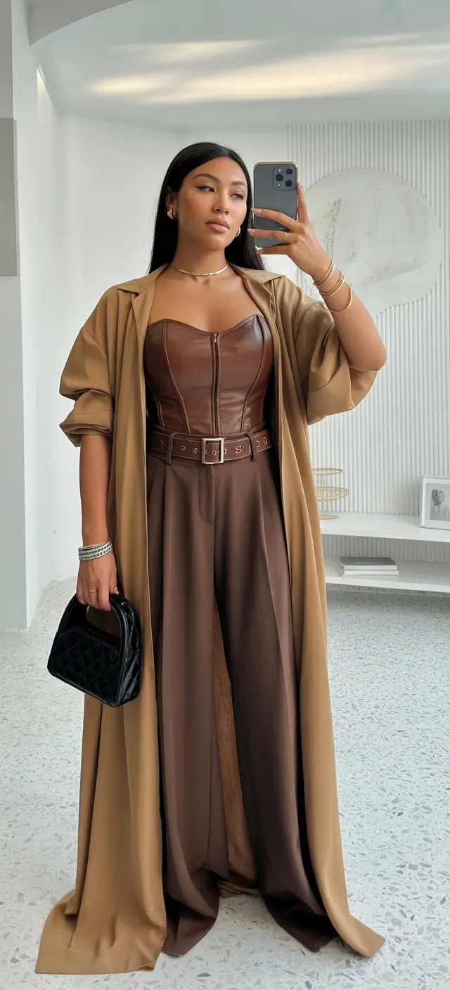 fall outfits latina women Café Mocha Luxe With Layered Drama