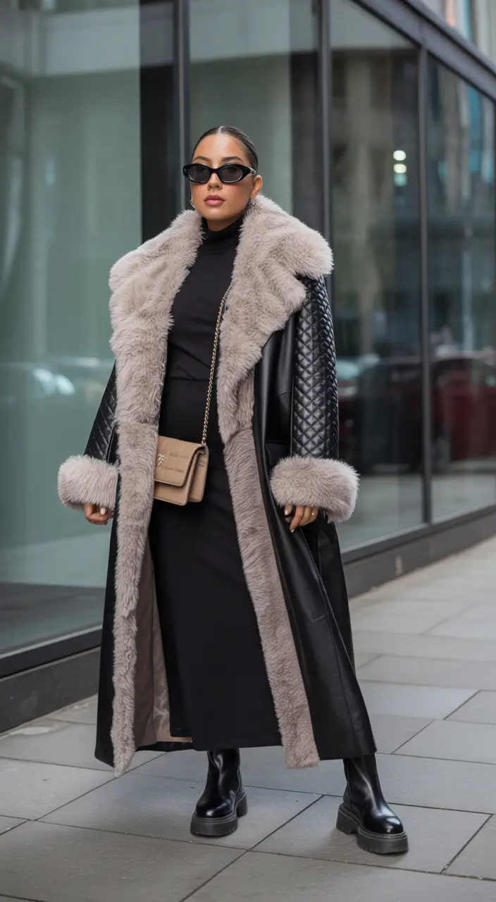 fall outfits latina women Quilted Drama and Fur-Lined Power