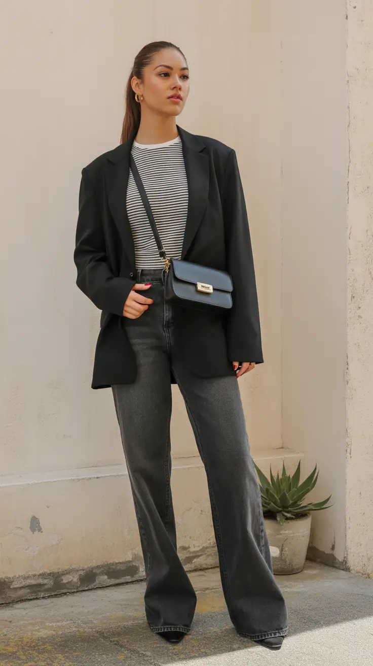 fall outfits with jeans 2025 Blazer Meets Street Style
