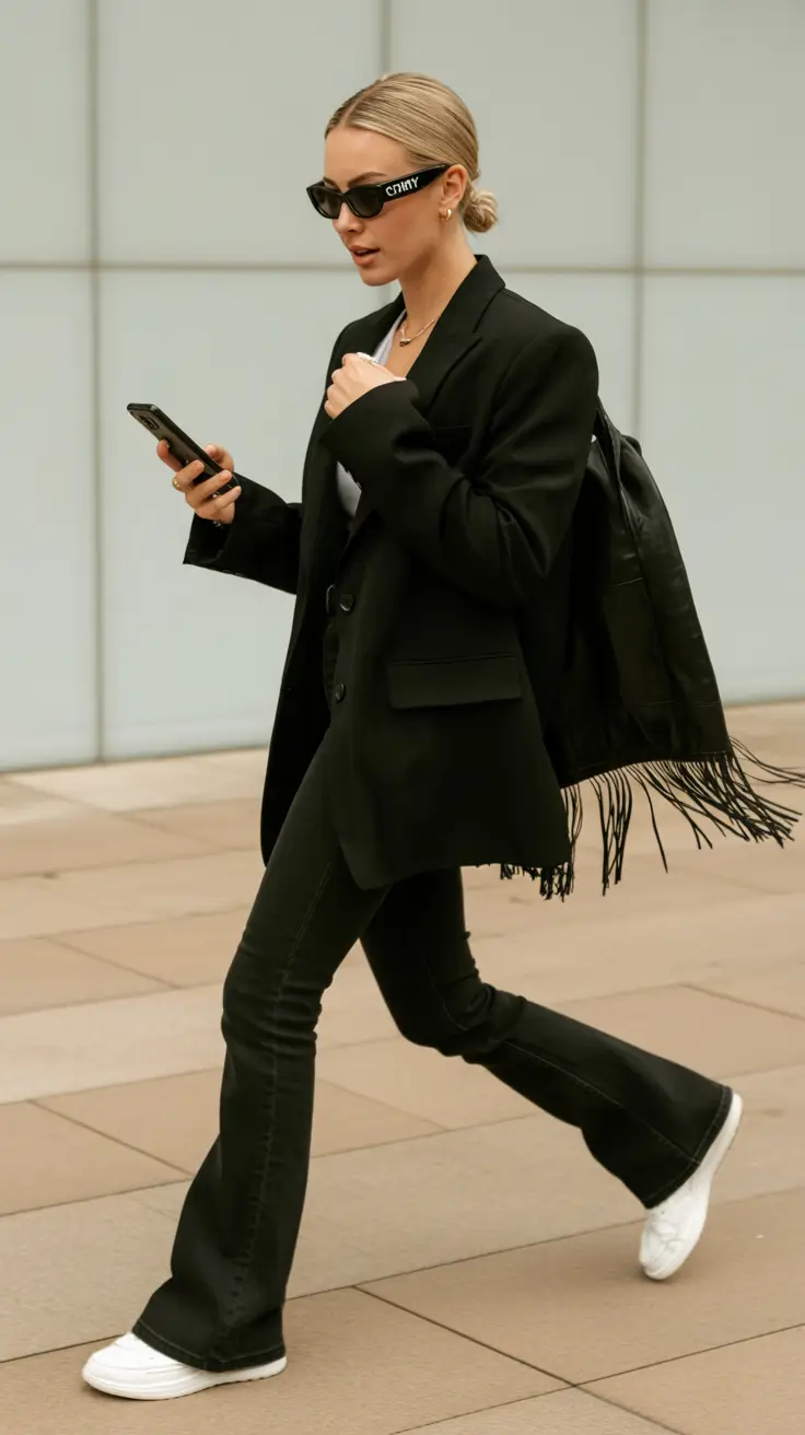 fall outfits with jeans 2025 Effortlessly Polished in Monochrome Layers