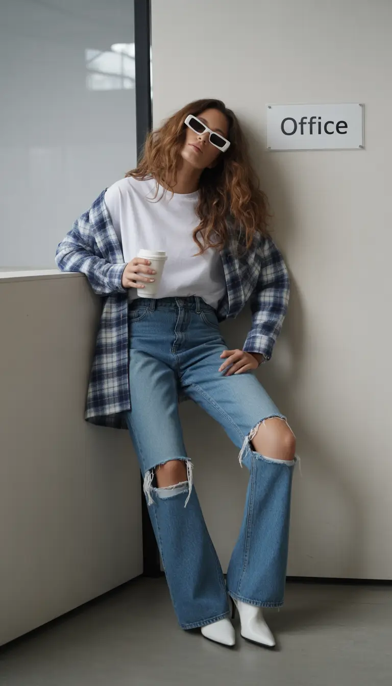 fall outfits with jeans 2025 Cozy Flannel Energy Elevated