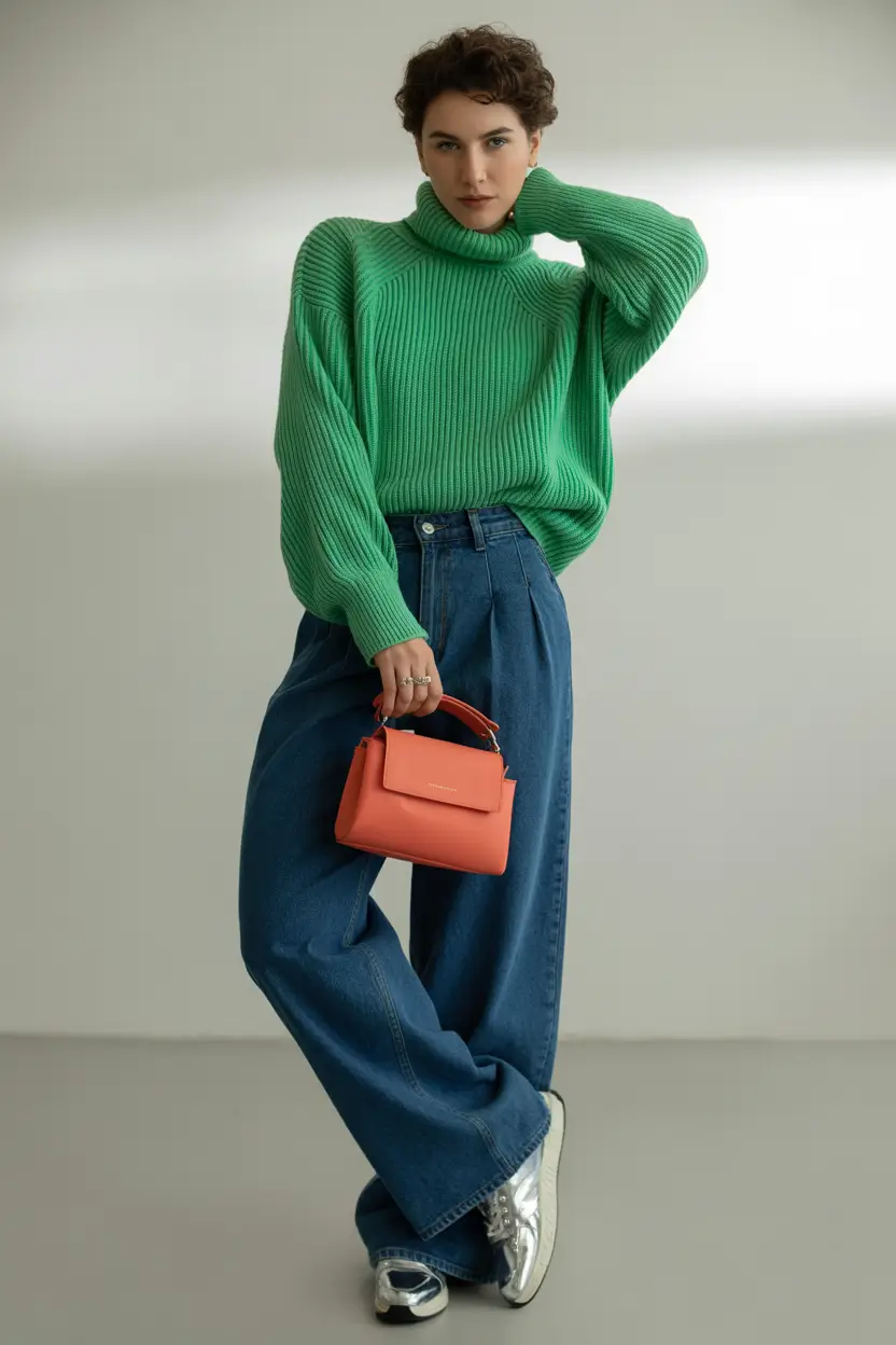 fall outfits with jeans 2025 Bright Knits & Weekend Denim