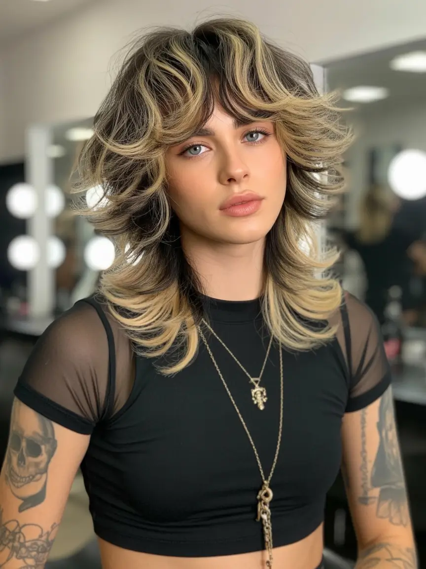 fall shag haircut High-Contrast Rockstar Layers with Bold Volume