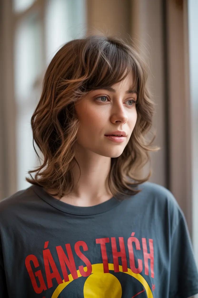 fall shag haircut Subtle Soft Shag with Light Fringe