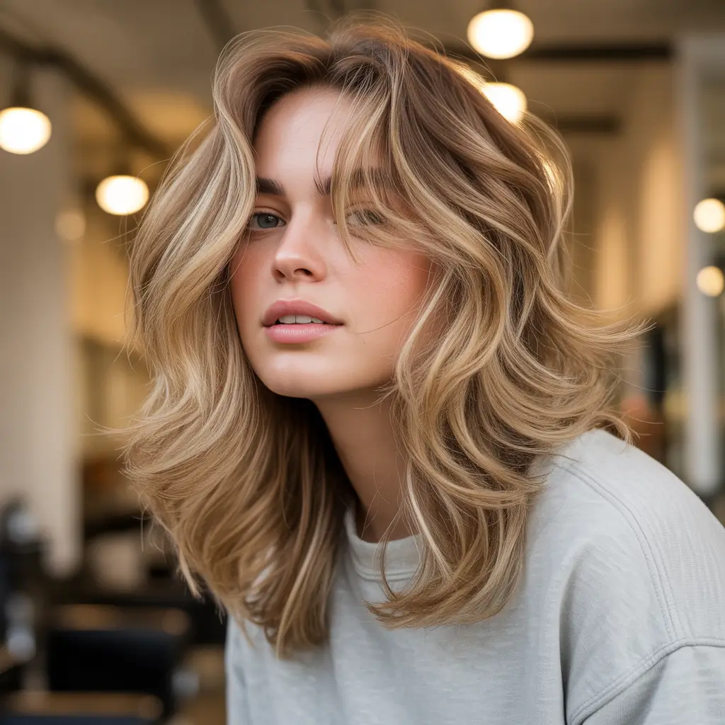 fall shag haircut Voluminous Blonde Butterfly Shag