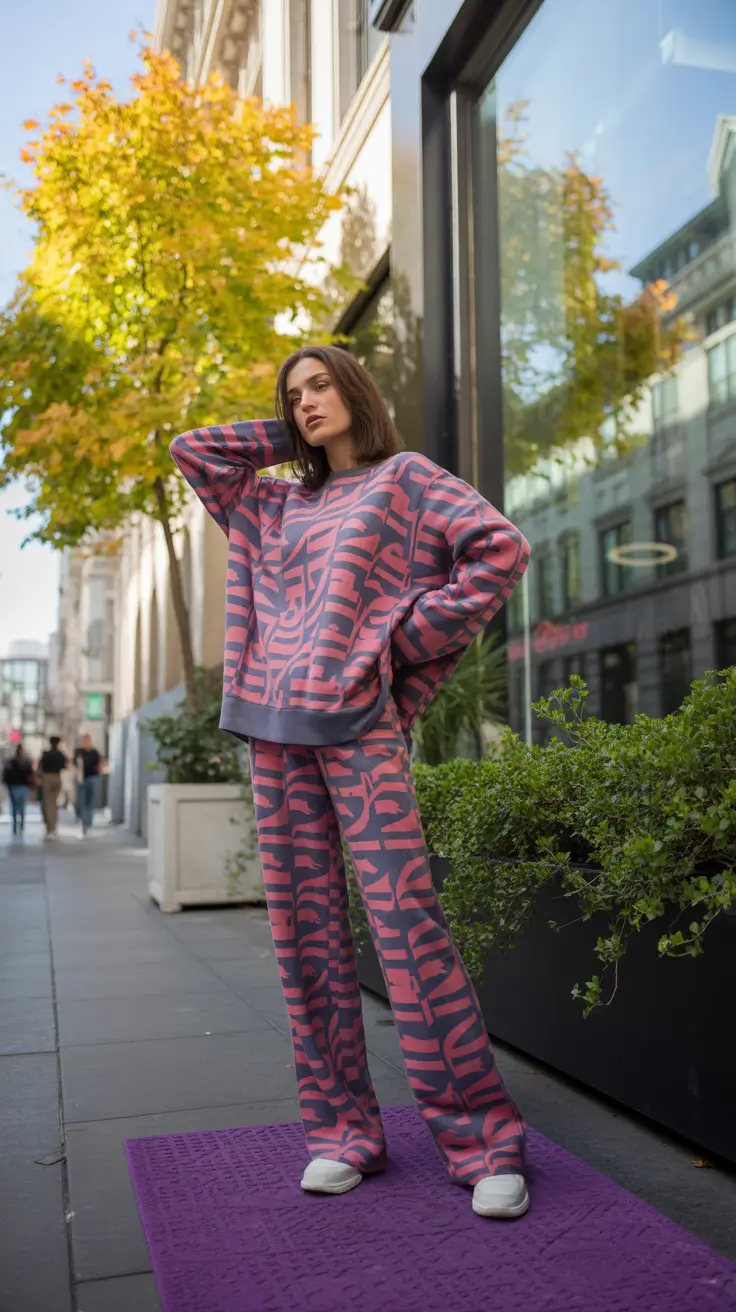 fall sweater outfits Graphic Knit Matching Set