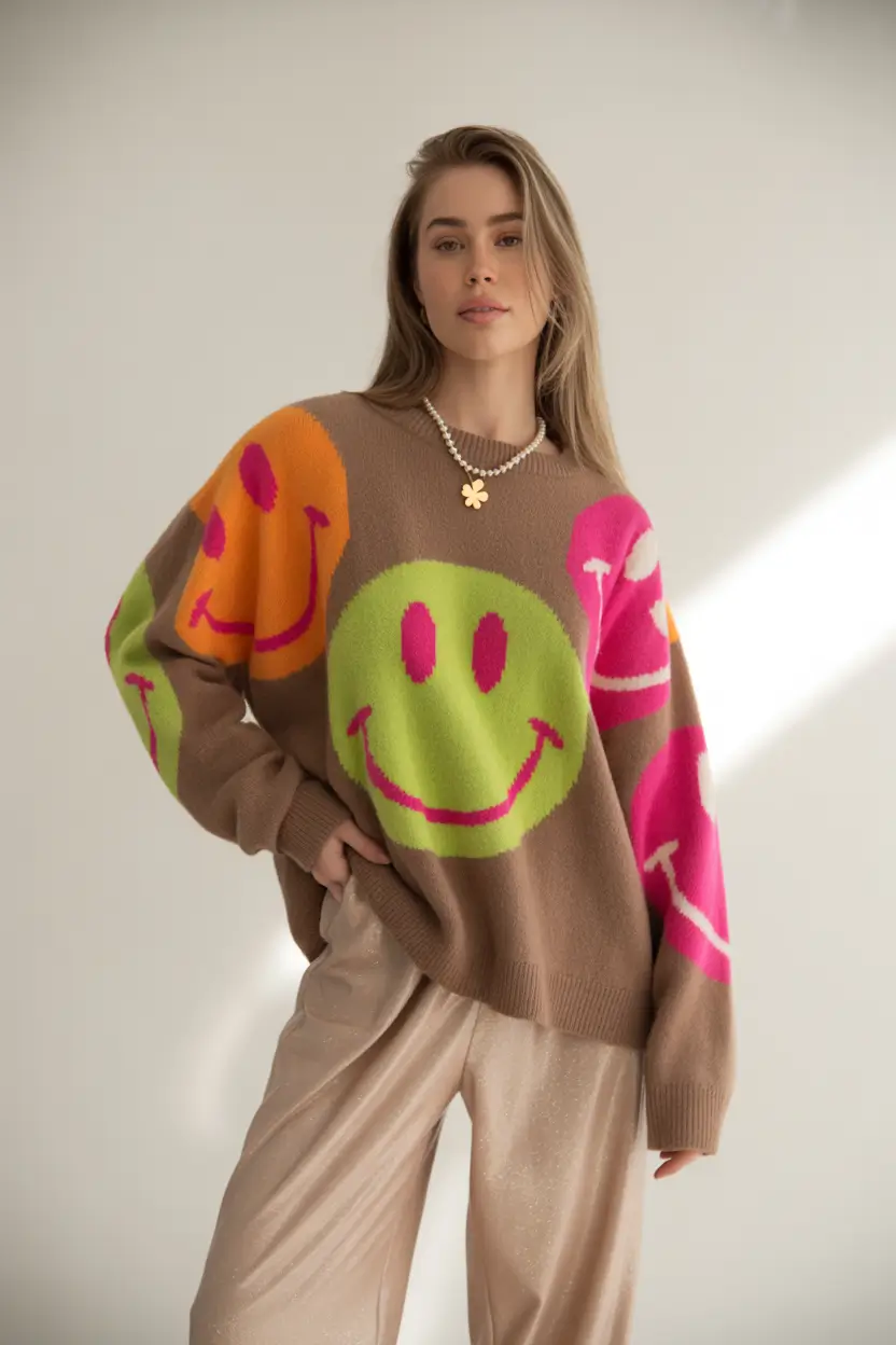 fall sweater outfits Joyful Prints on a Brown Canvas