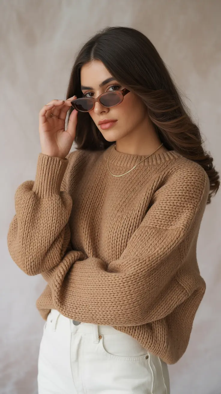fall sweater outfits Timeless Texture in Coffee Neutrals
