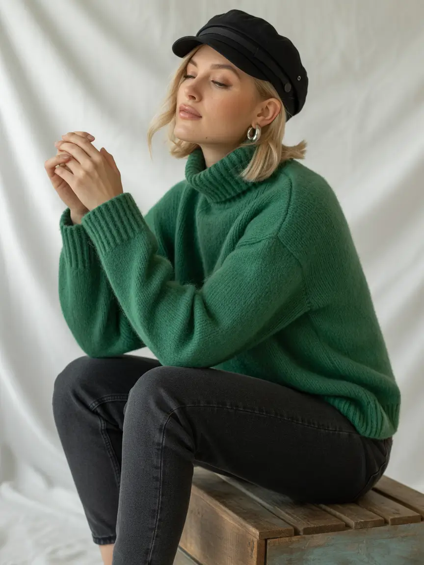 fall sweater outfits Classic Turtleneck with French-Girl Energy