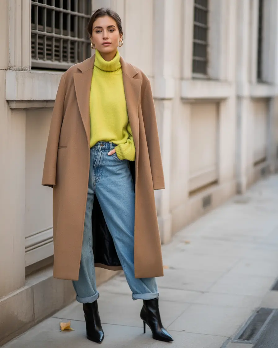 fall sweater outfits Chic & Streetwise in Acid Lime