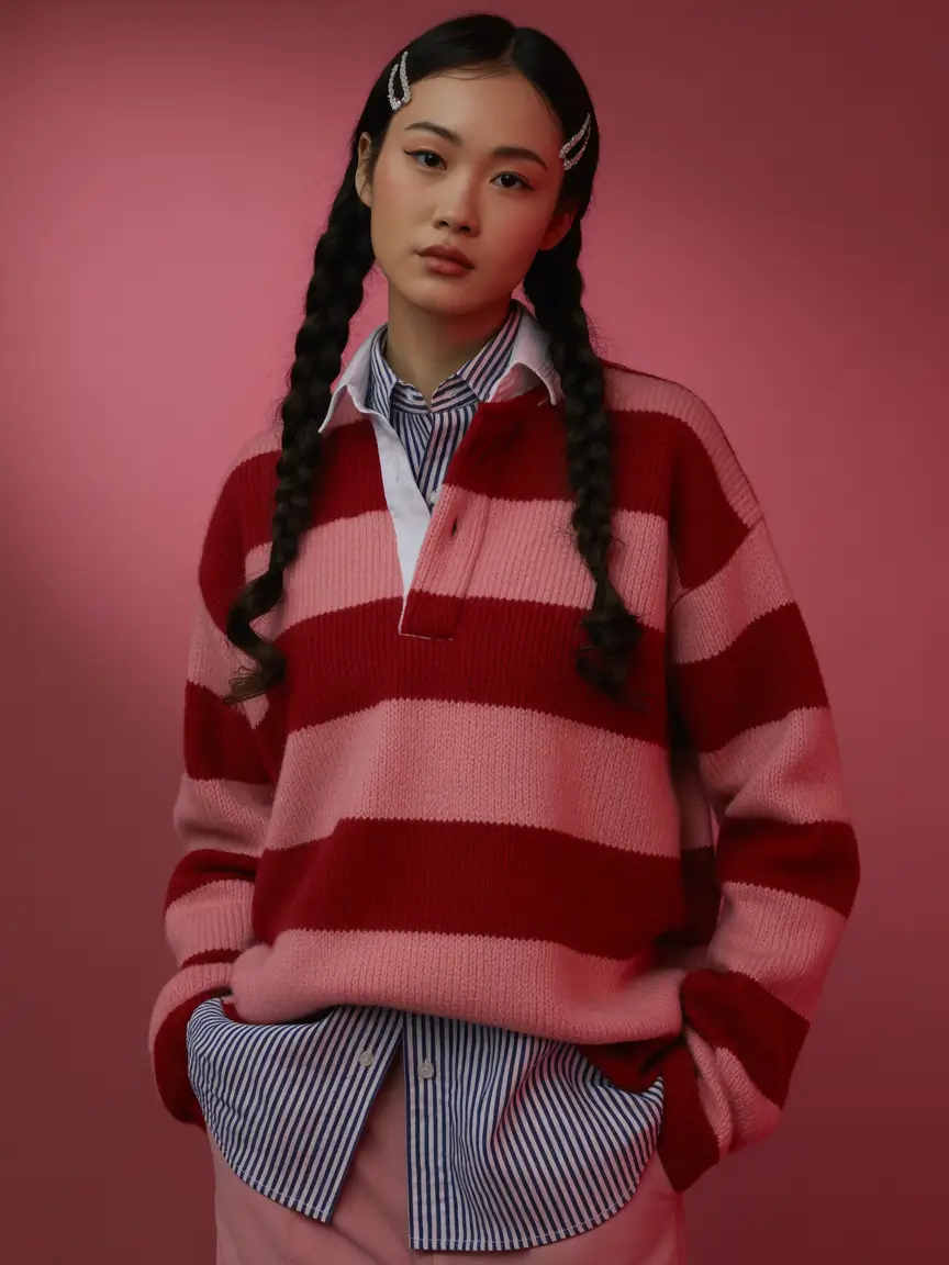 fall sweater outfits Preppy With an Edge: Bold Rugby Knits