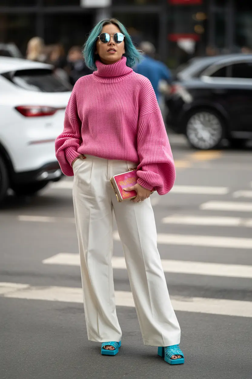 fall sweater outfits Bubblegum Rebel Meets City Chic