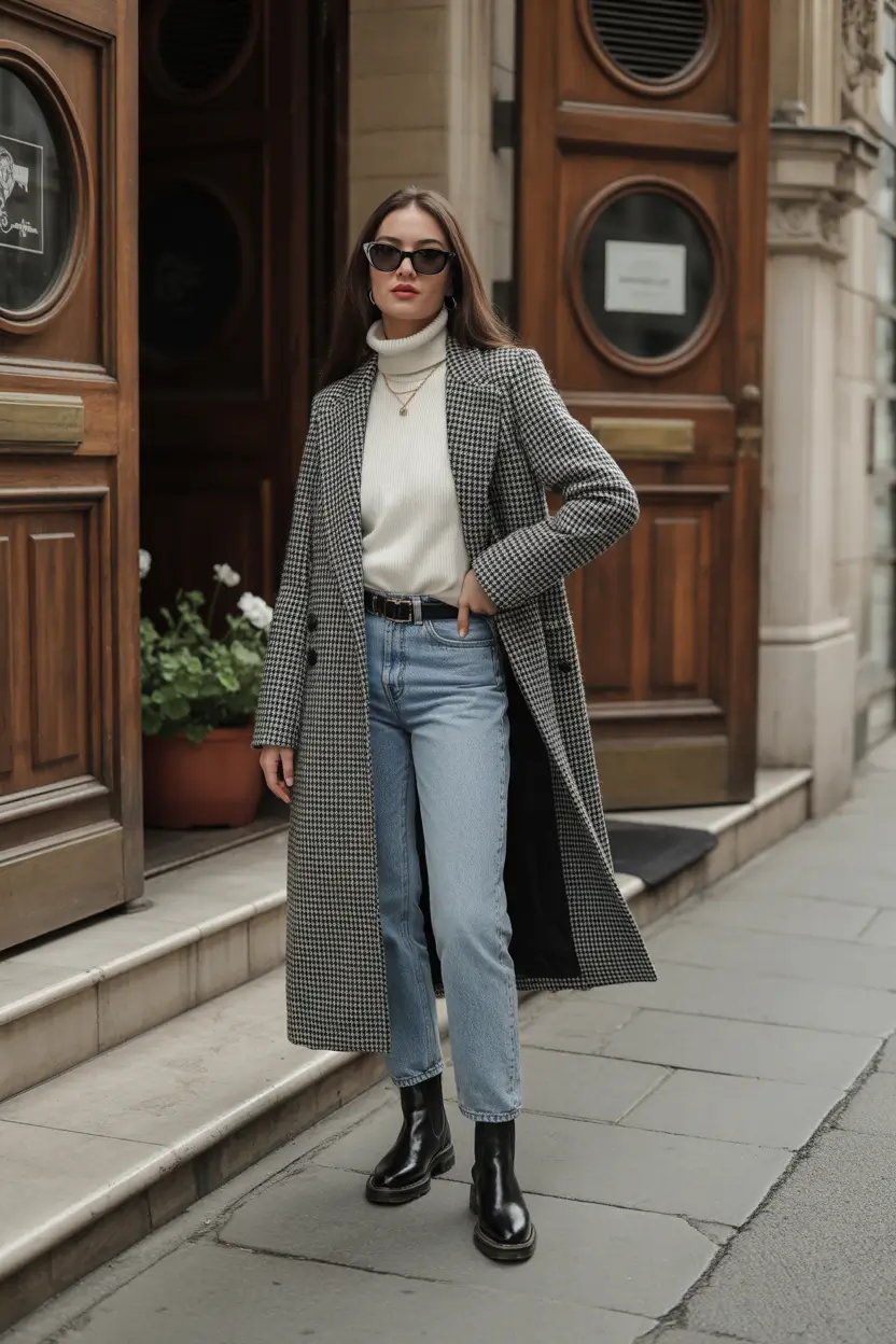 fall winter outfits Houndstooth-and-High-Standards