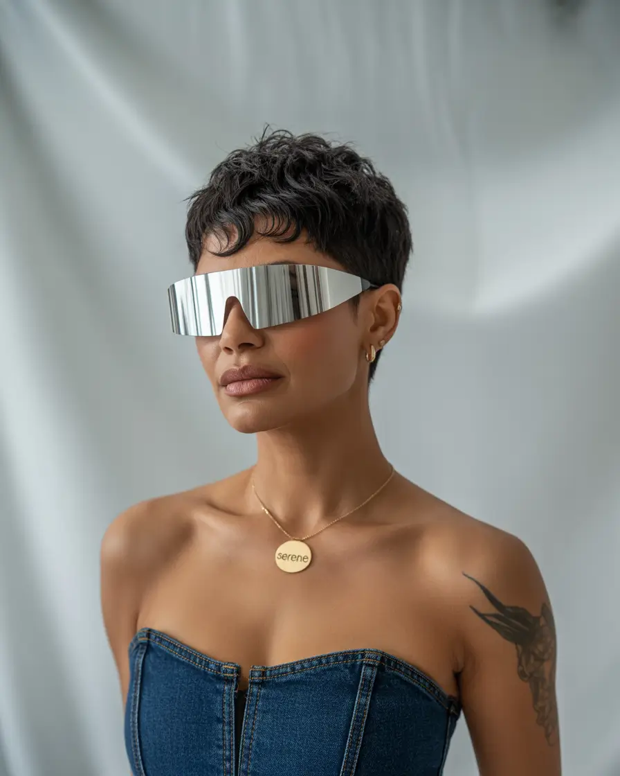 Fall haircuts for women over 40 Textured Pixie with Futuristic Edge