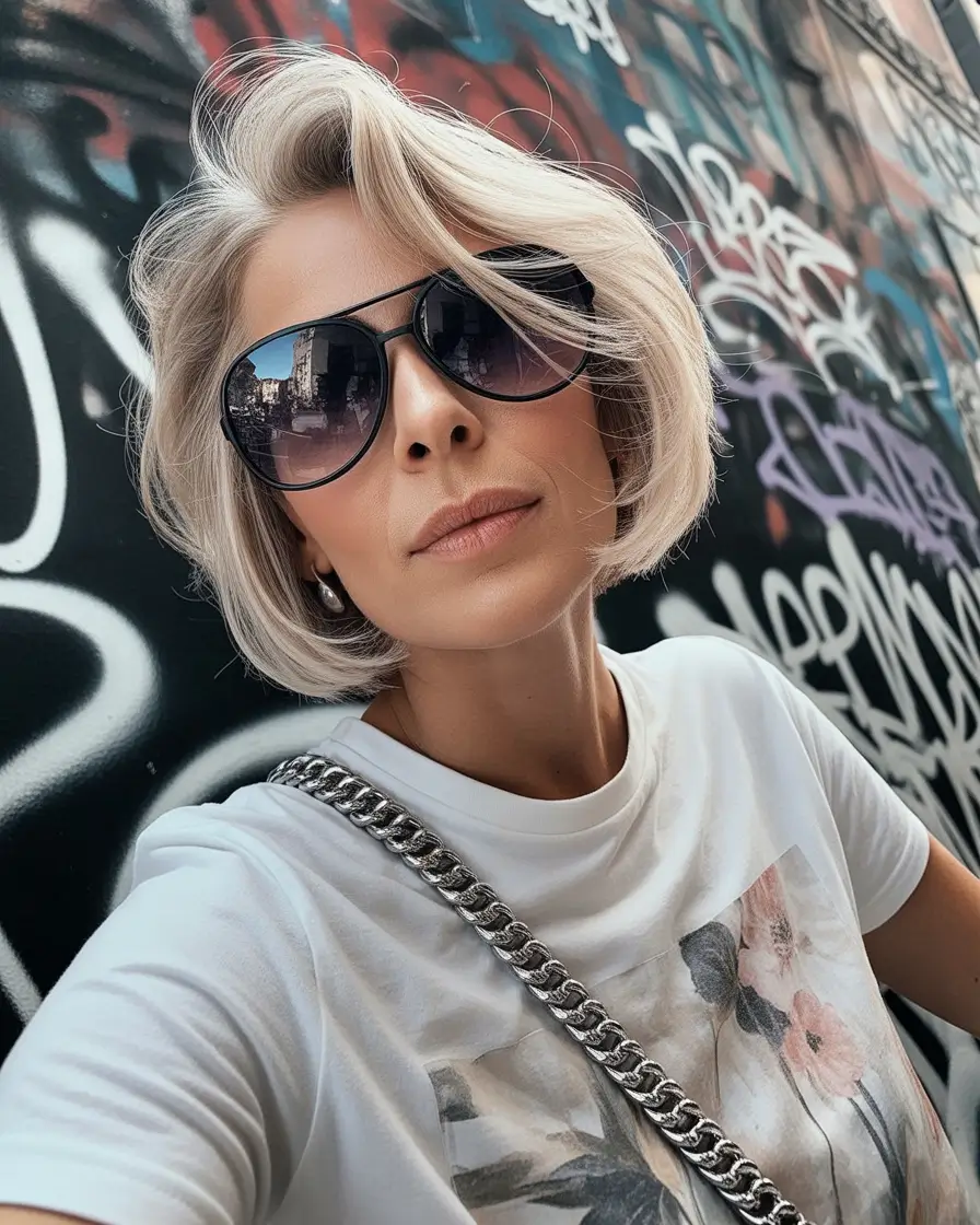 Fall haircuts for women over 40 City Chic with a Soft Edge